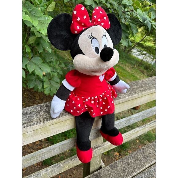 Dan Dee Minnie Mouse Disney 25" Plush Polka Heart Dot Dress Shelf Sitter - Picture 2 of 8